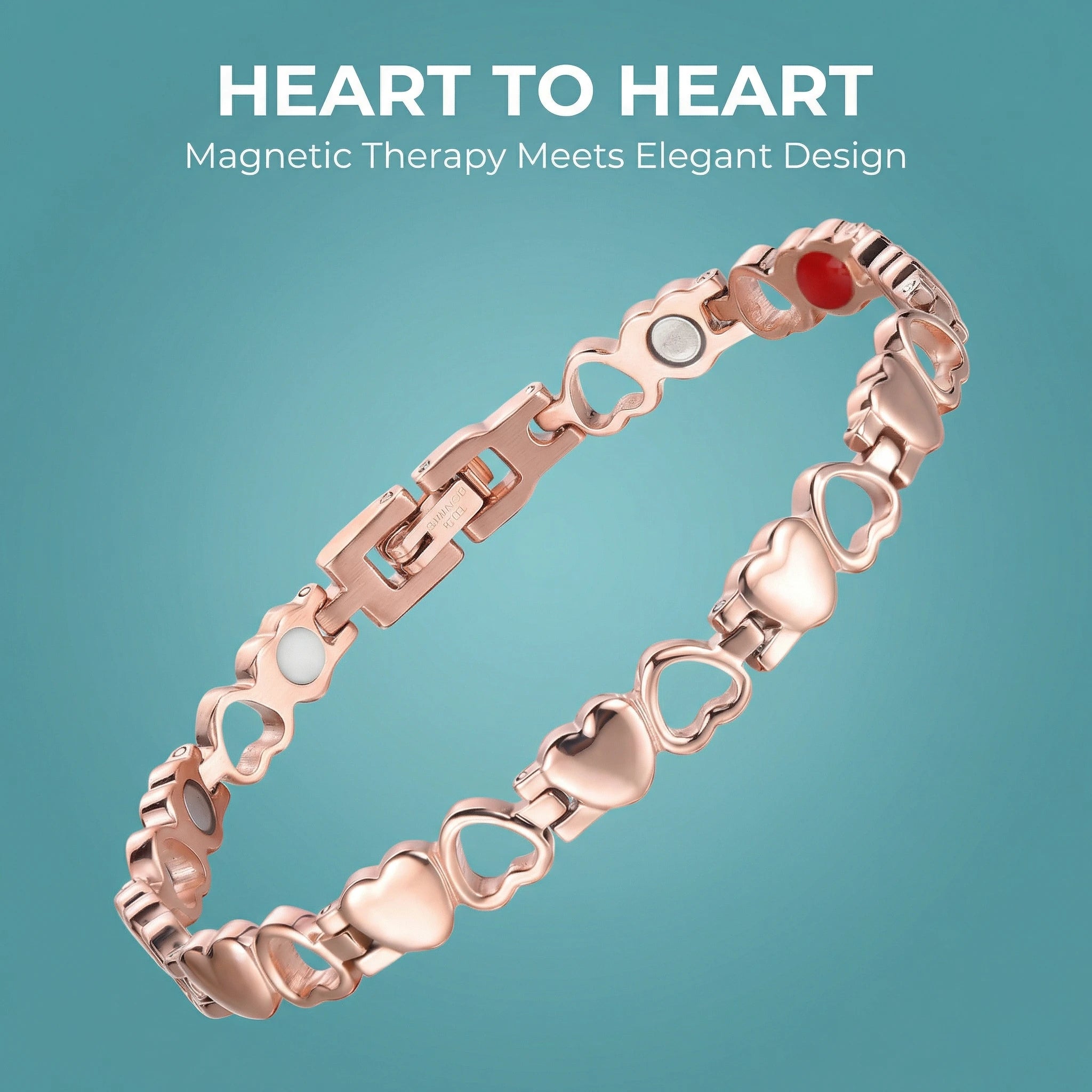 MagnetPure Heart Link Titanium Steel Magnetic Bracelet for Women - image 3