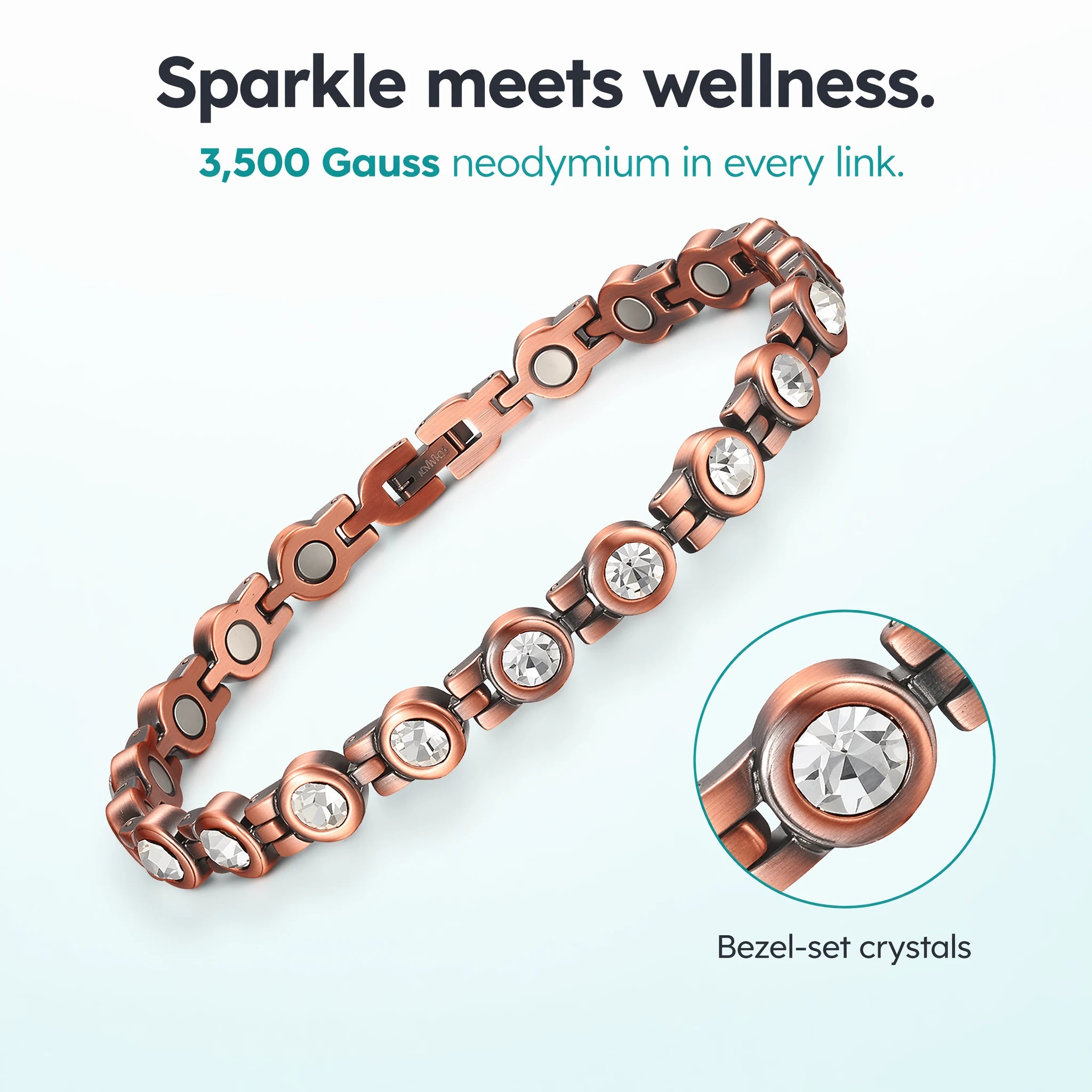 MagnetPure Crystal Tennis Copper Magnetic Bracelet for Women