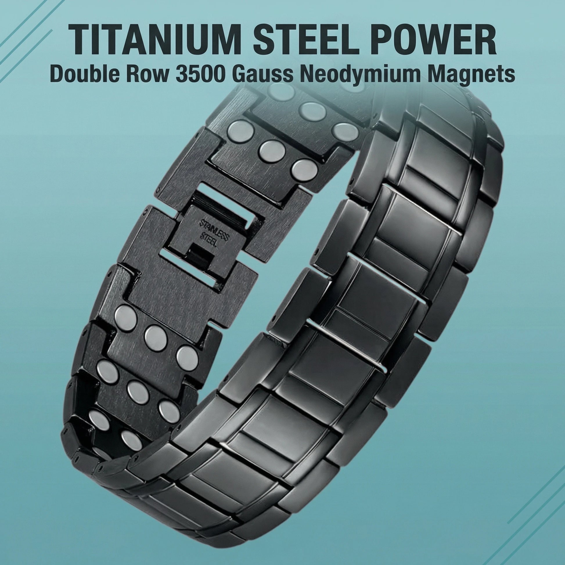 MagnetPure Ultra Wide Titanium Steel Magnetic Bracelet for Men - image 5