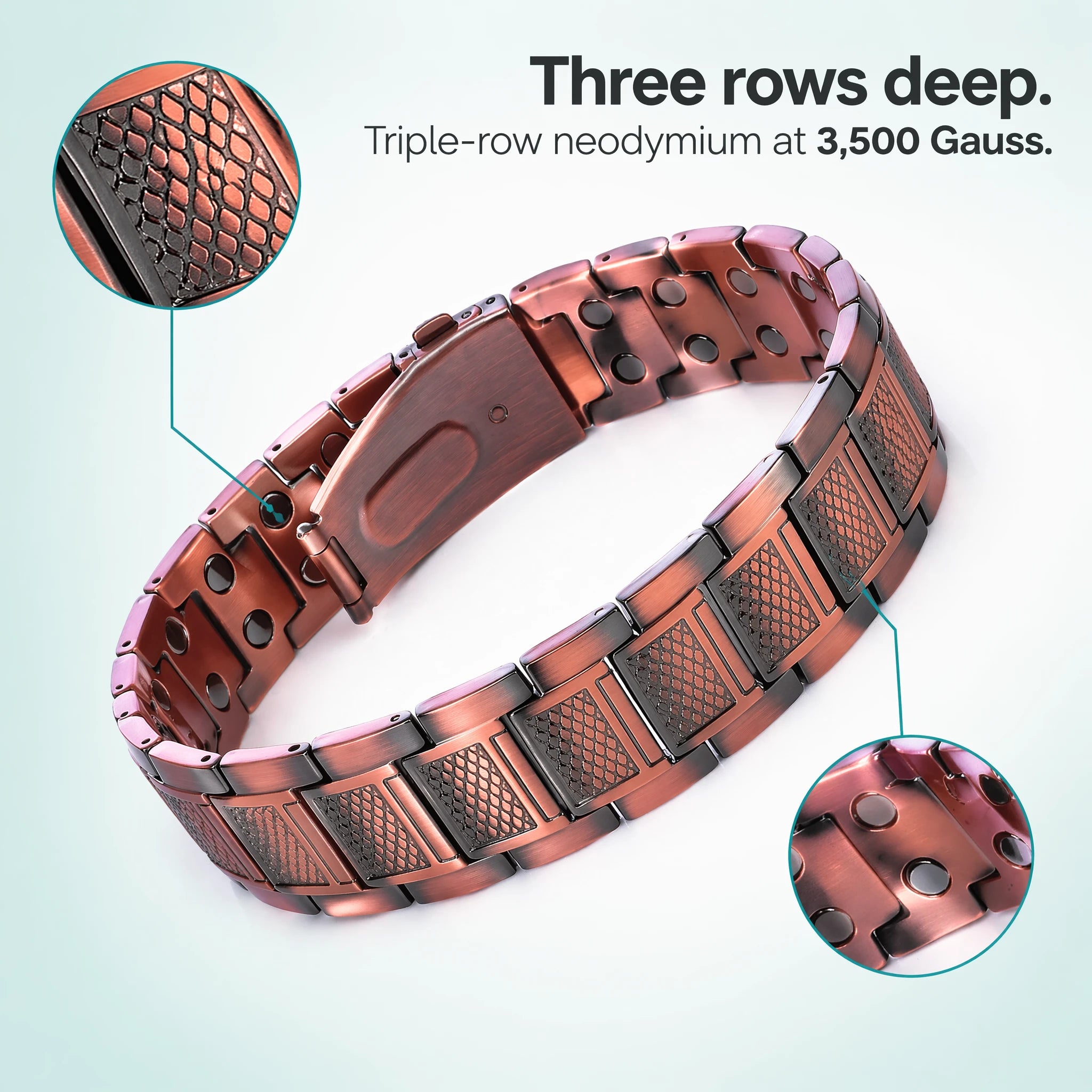 MagnetPure Diamond Weave Copper Magnetic Bracelet for Men