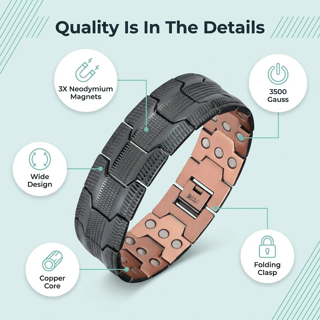 MagnetPure Ultra Black Copper Magnetic Bracelet for Men - image 5