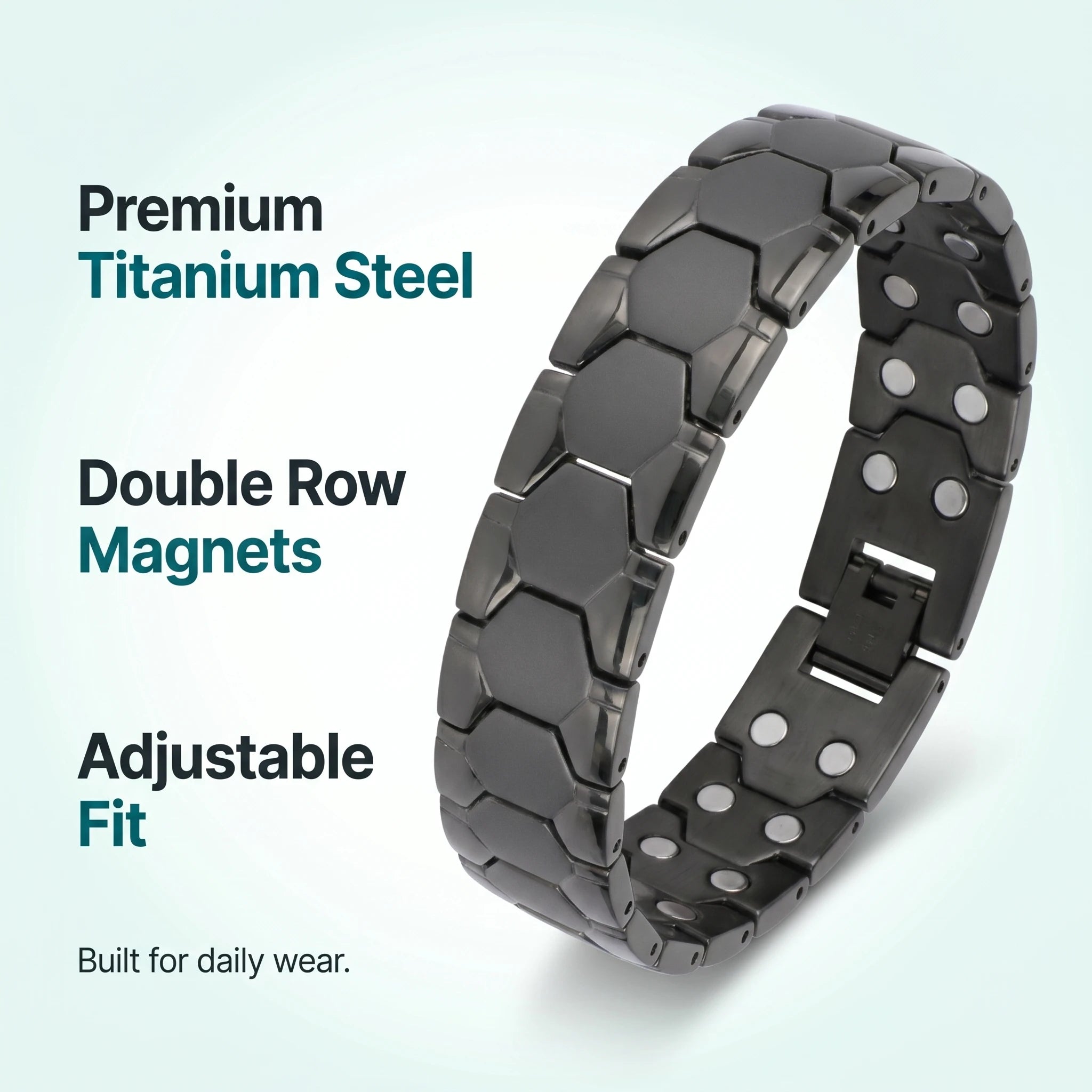 MagnetPure Hexagon Titanium Steel Magnetic Bracelet for Men