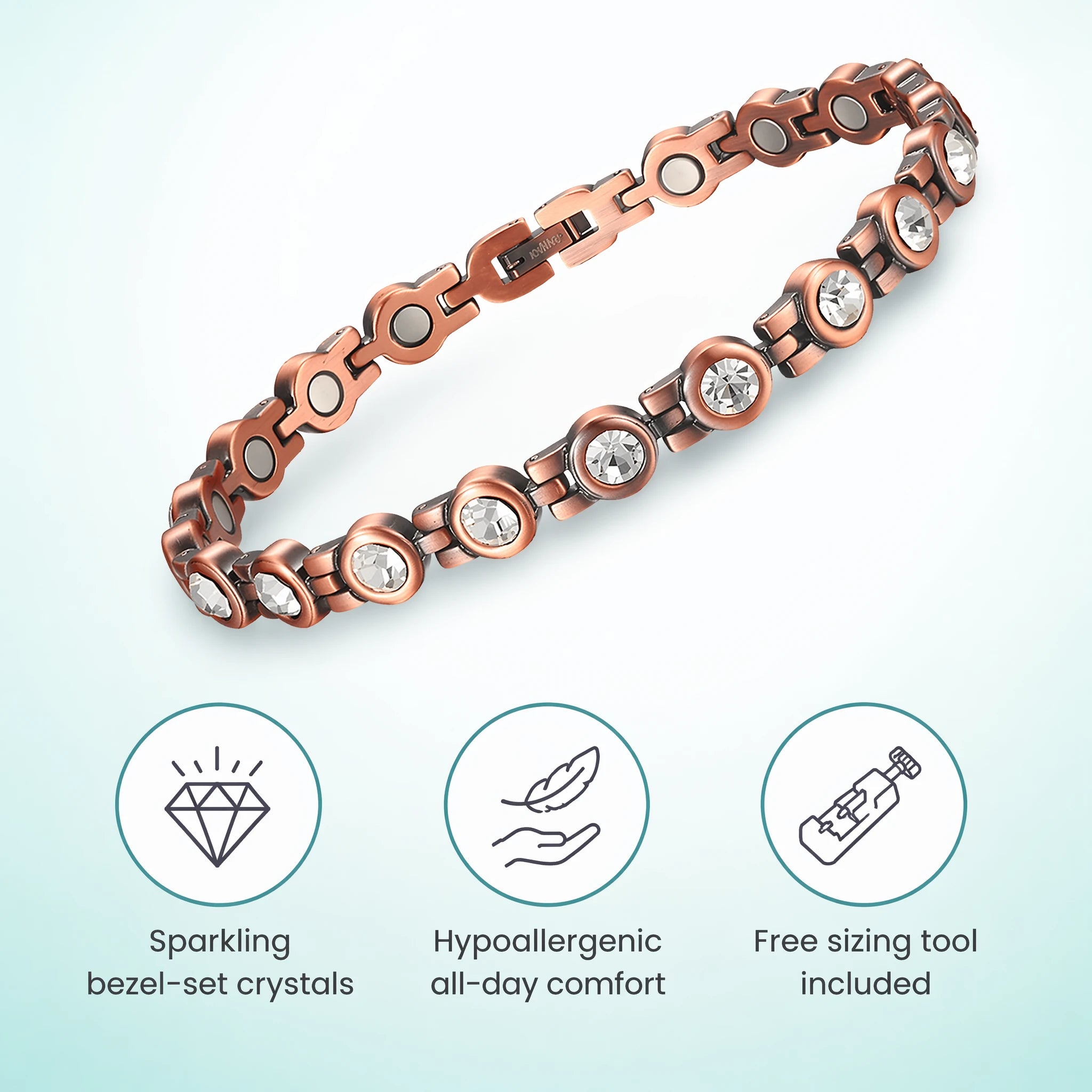 MagnetPure Crystal Tennis Copper Magnetic Bracelet for Women