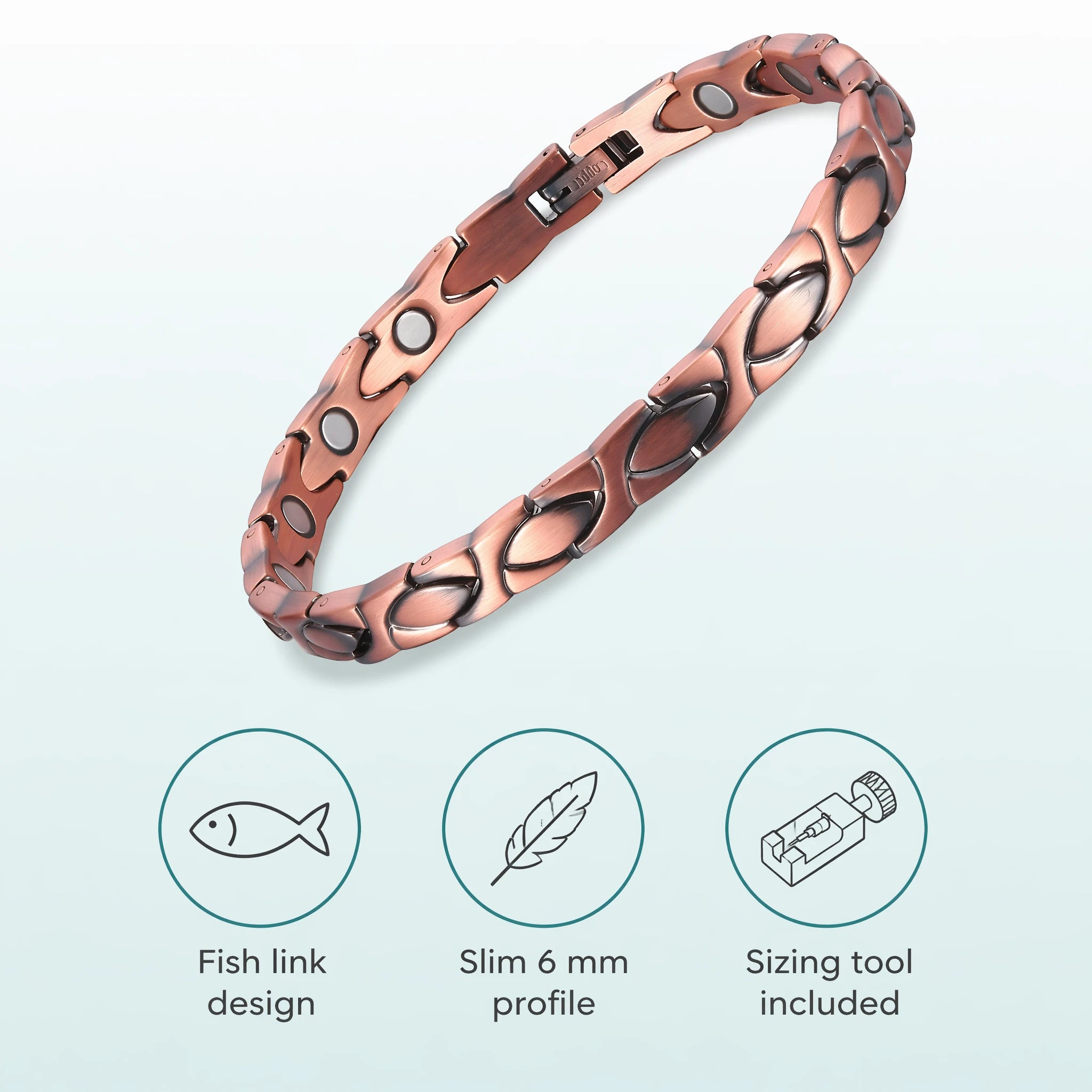 MagnetPure Fish Link Copper Magnetic Bracelet for Women