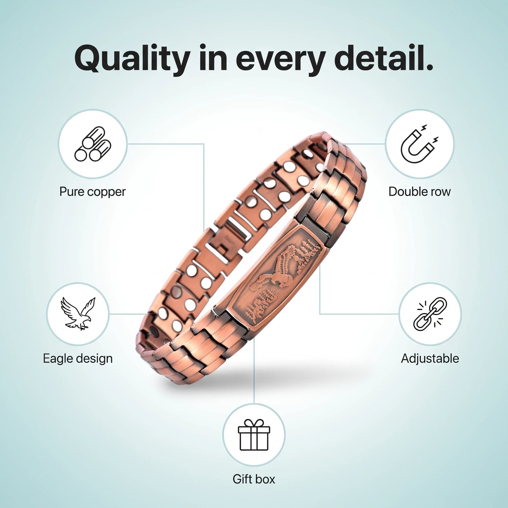 MagnetPure Eagle Copper Magnetic Bracelet for Men