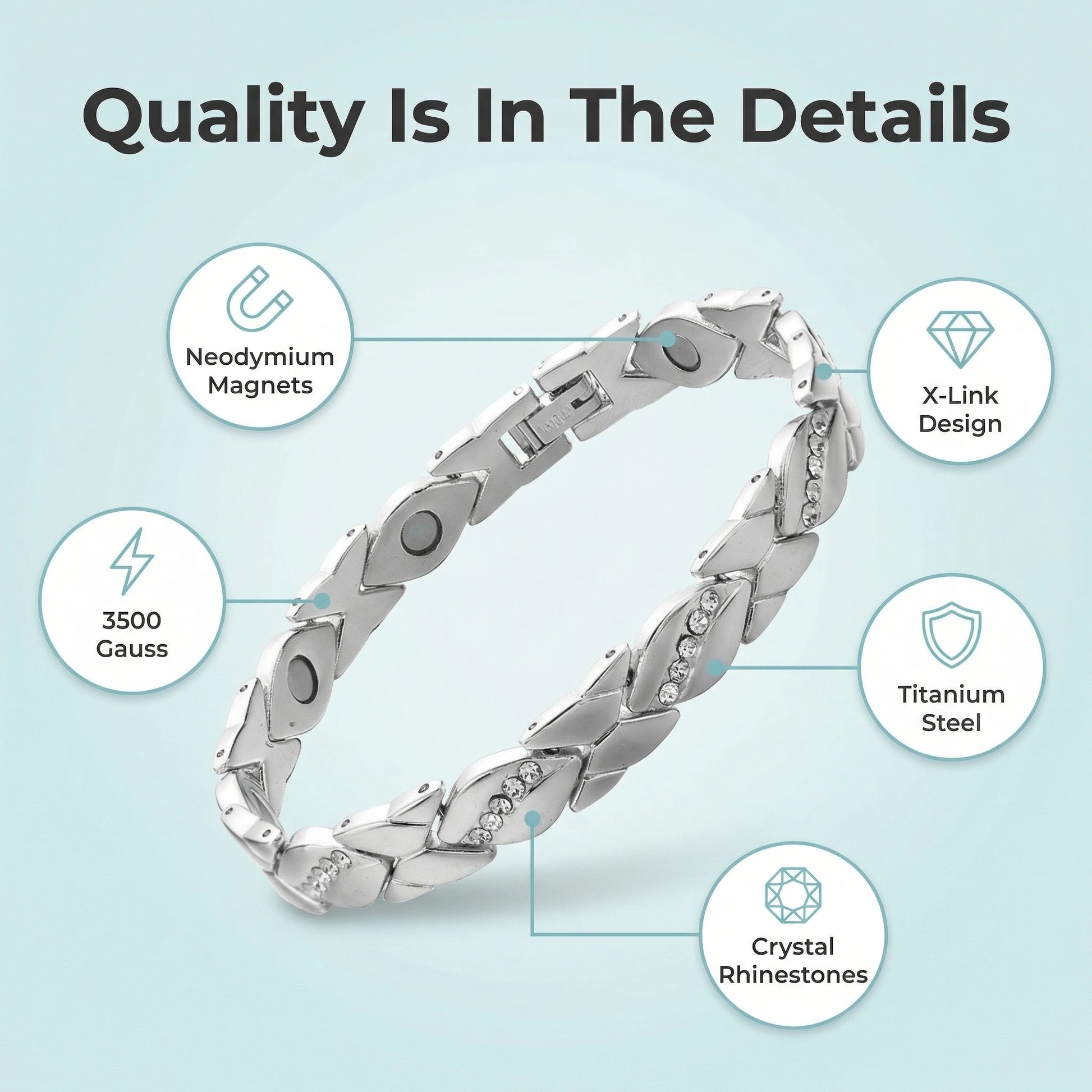 MagnetPure Crystal X-Link Magnetic Bracelet for Women - image 4