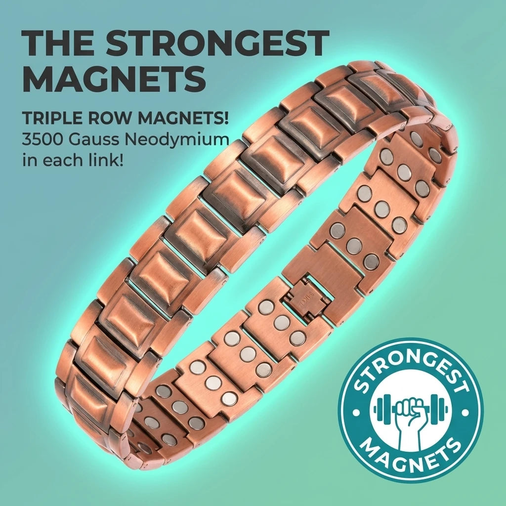 MagnetPure Bold Wide Copper Magnetic Bracelet for Men - image 5