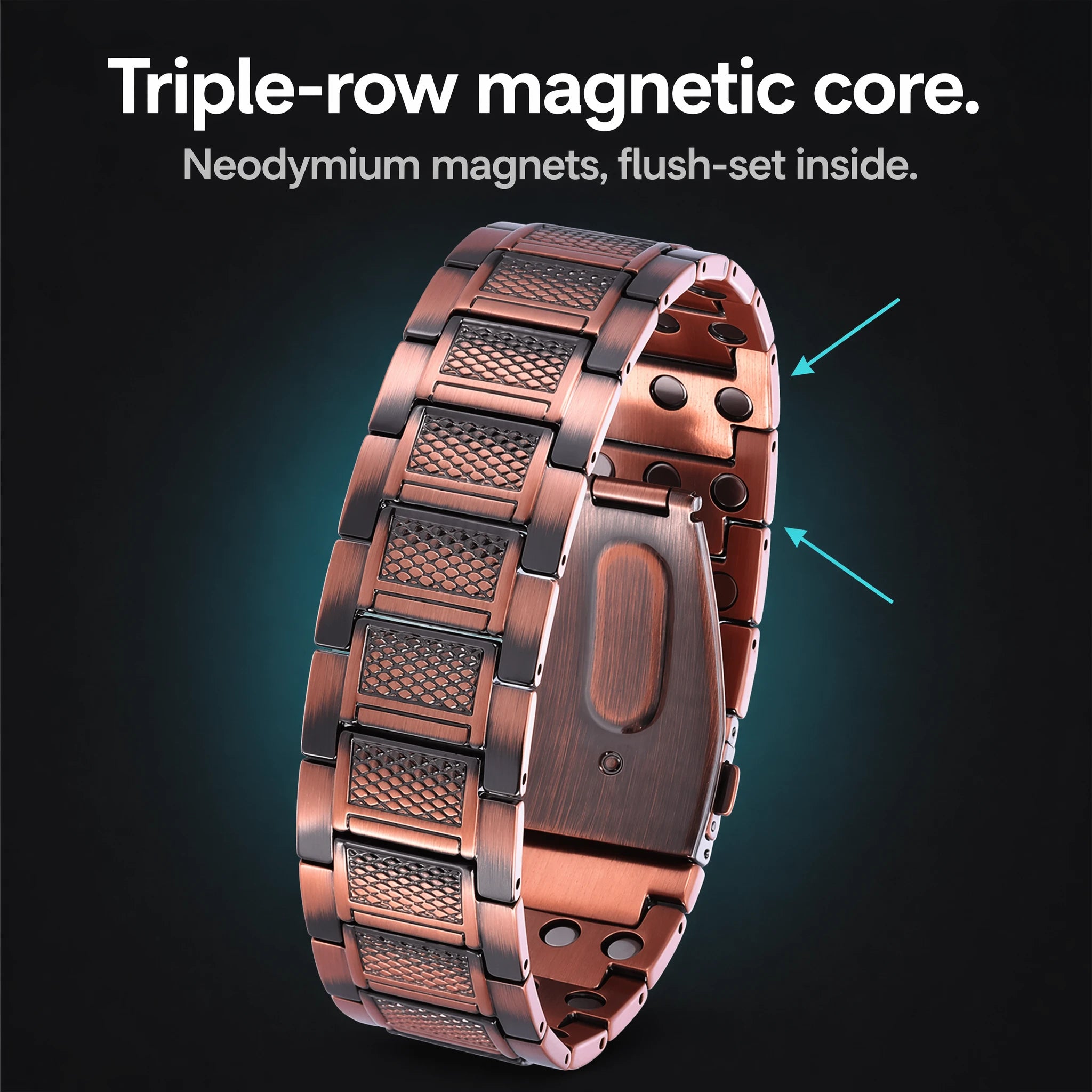 MagnetPure Diamond Weave Copper Magnetic Bracelet for Men