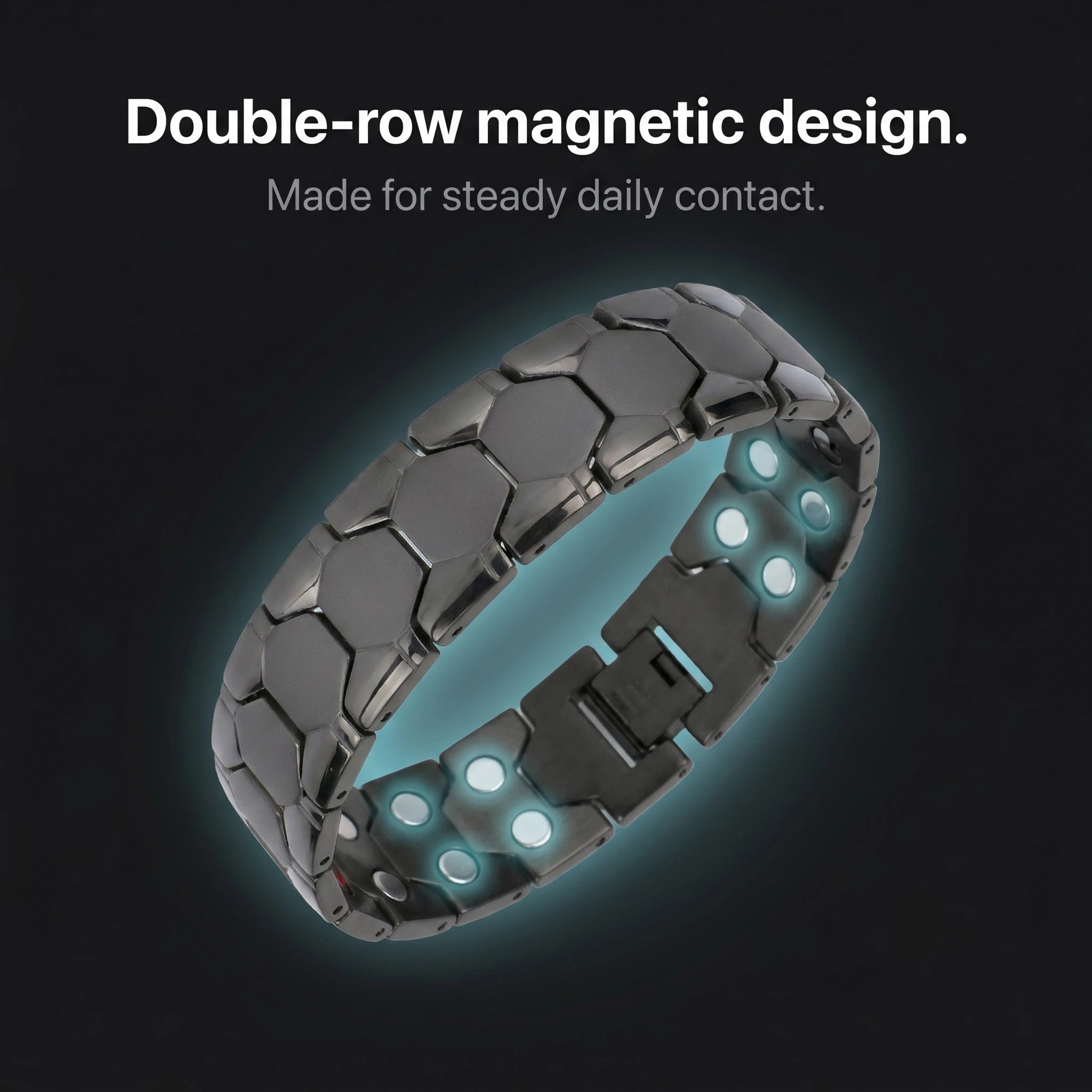 MagnetPure Hexagon Titanium Steel Magnetic Bracelet for Men