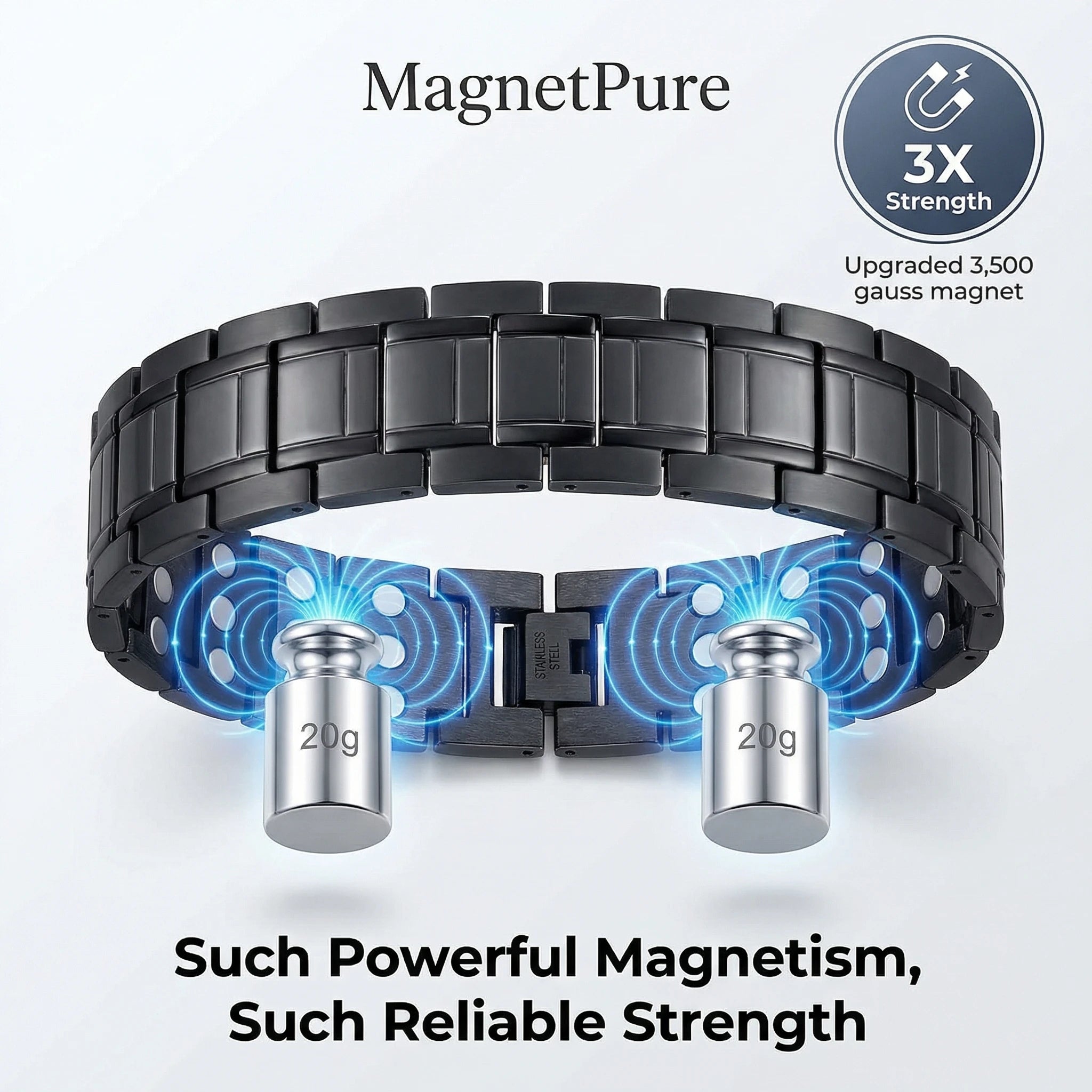 MagnetPure Ultra Wide Titanium Steel Magnetic Bracelet for Men - image 7