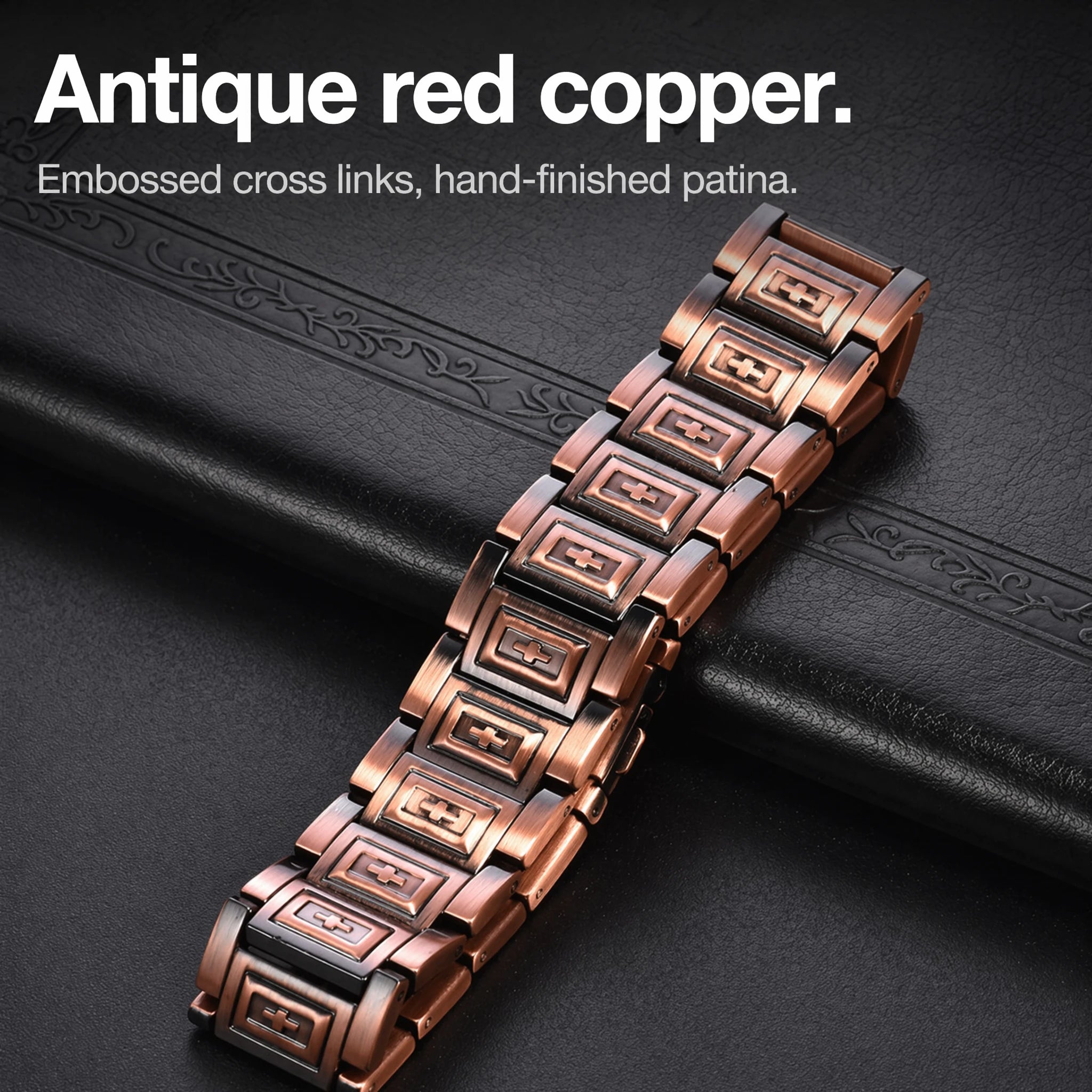 MagnetPure Cross Triple Row Copper Magnetic Bracelet for Men