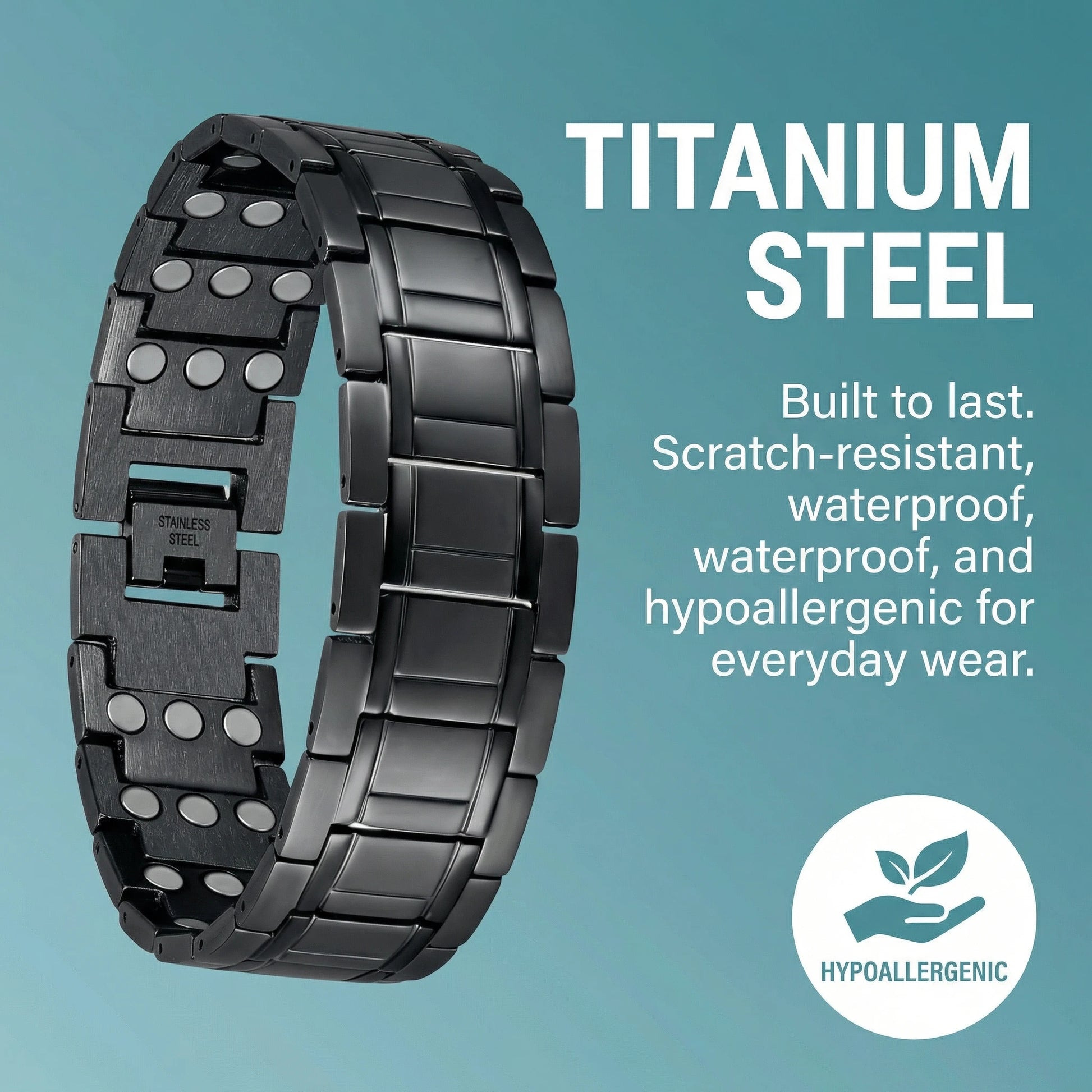 MagnetPure Ultra Wide Titanium Steel Magnetic Bracelet for Men - image 8