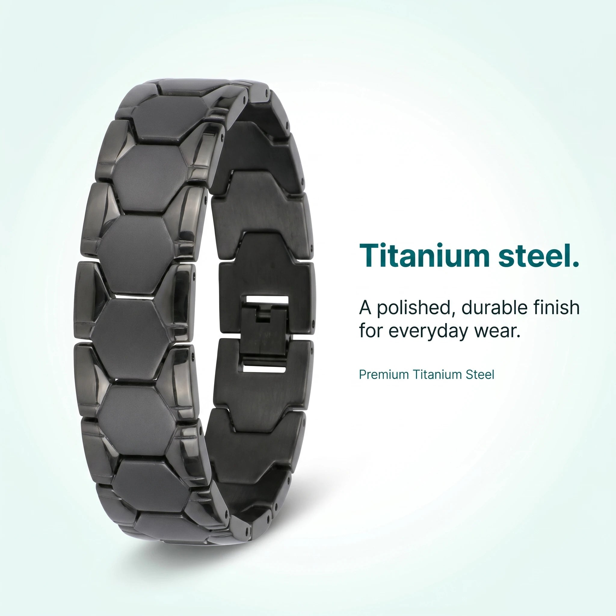 MagnetPure Hexagon Titanium Steel Magnetic Bracelet for Men