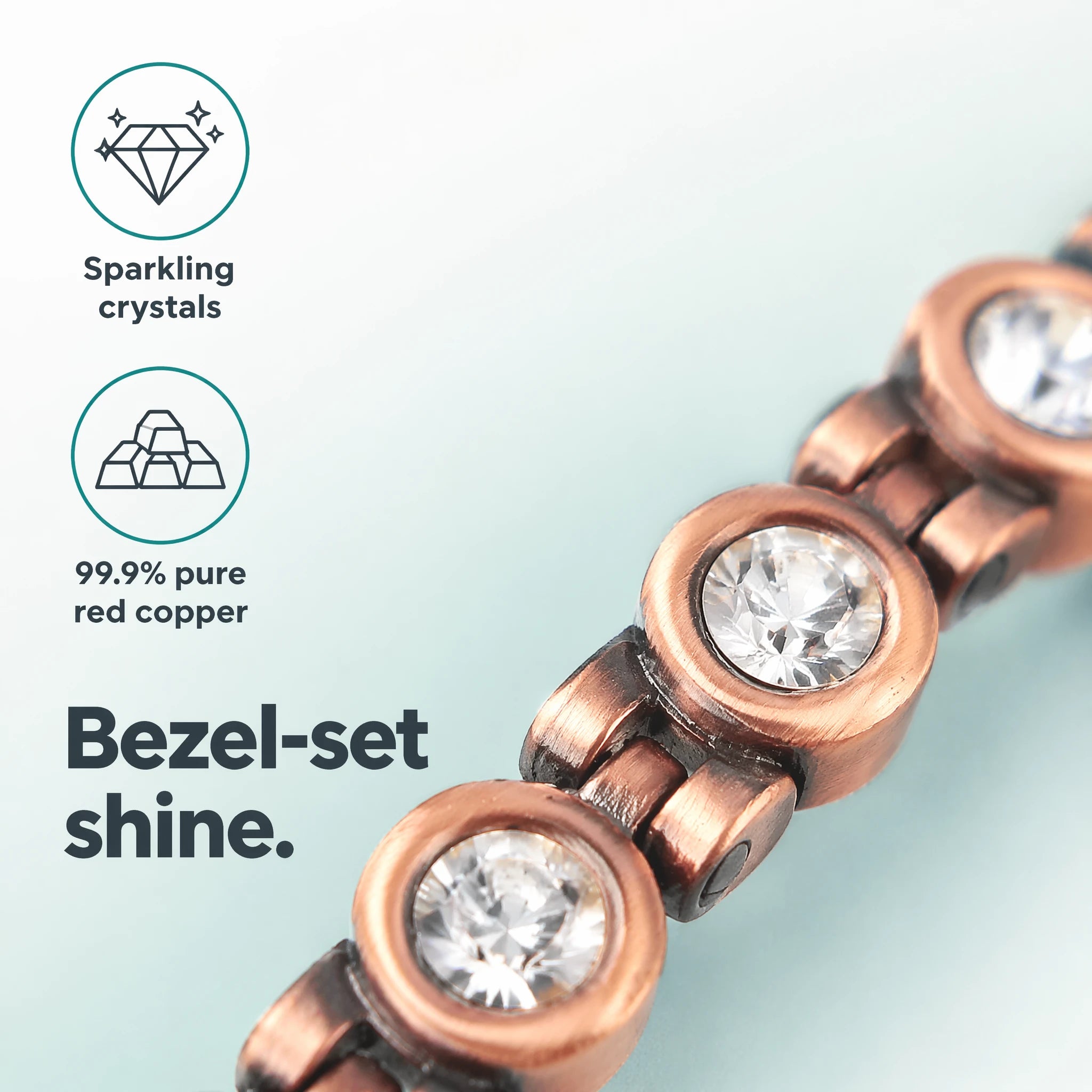 MagnetPure Crystal Tennis Copper Magnetic Bracelet for Women