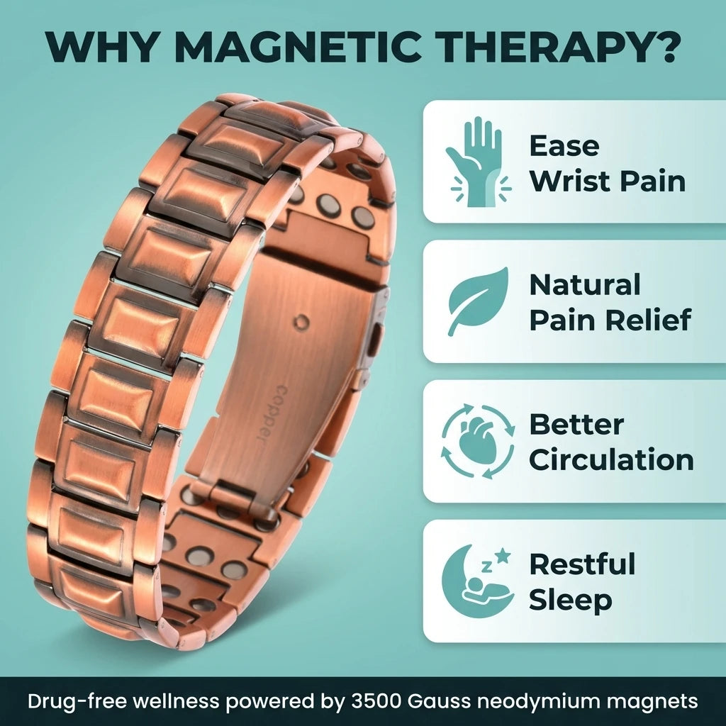 MagnetPure Bold Wide Copper Magnetic Bracelet for Men - image 10