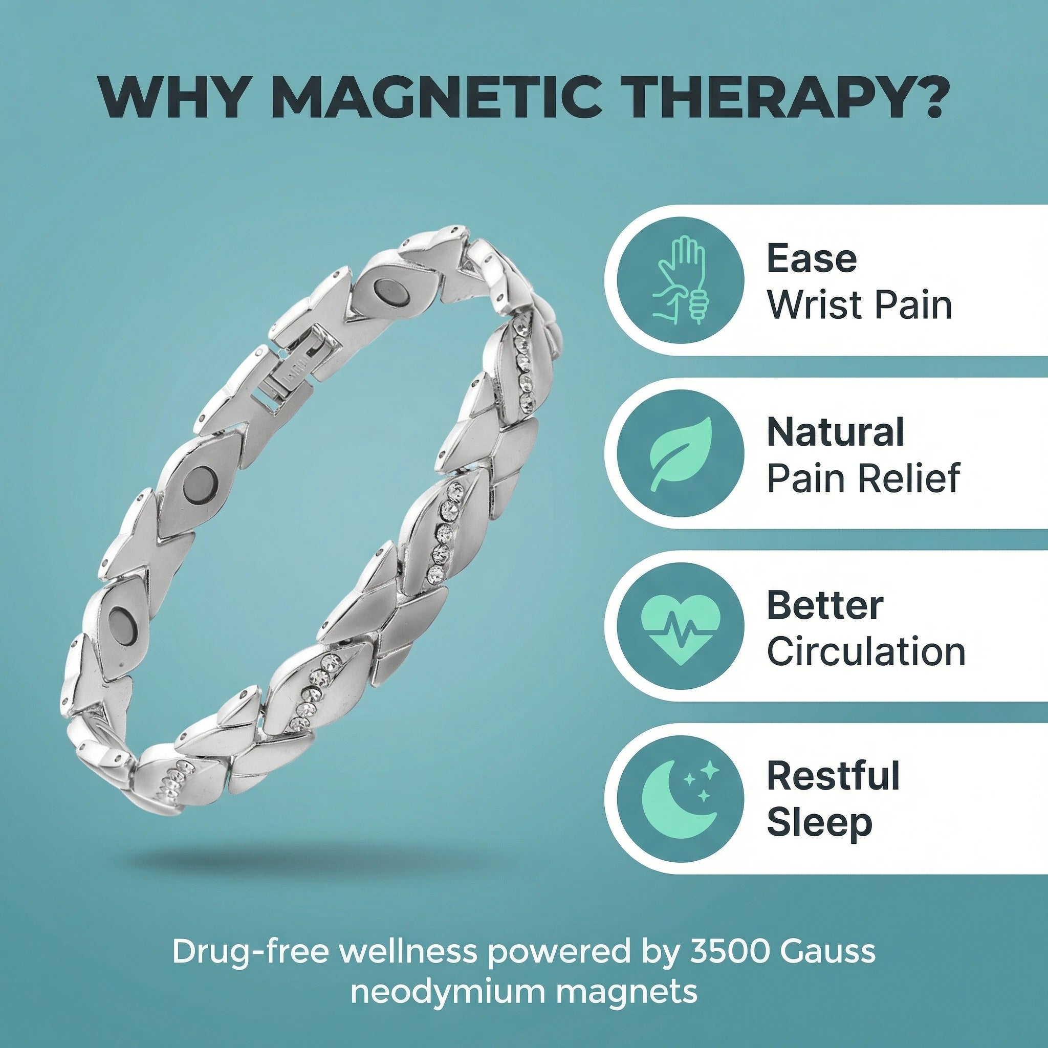 MagnetPure Crystal X-Link Magnetic Bracelet for Women - image 9