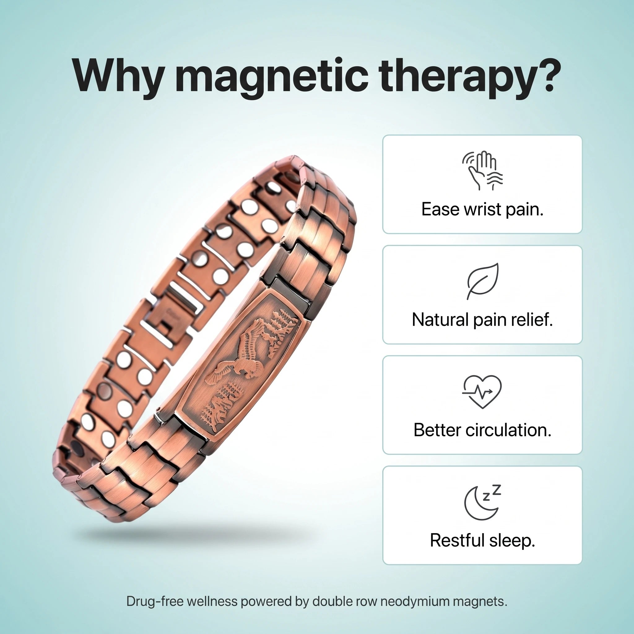 MagnetPure Eagle Copper Magnetic Bracelet for Men