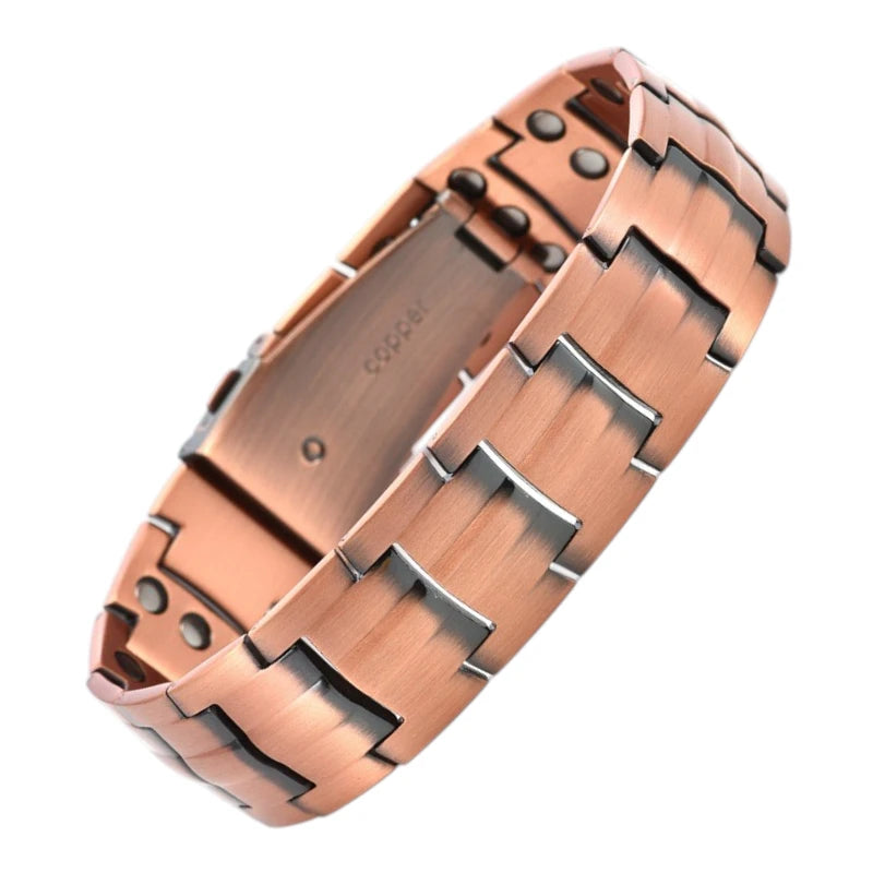 MagnetPure Wide Pure Copper Magnetic Bracelet for Men - front view