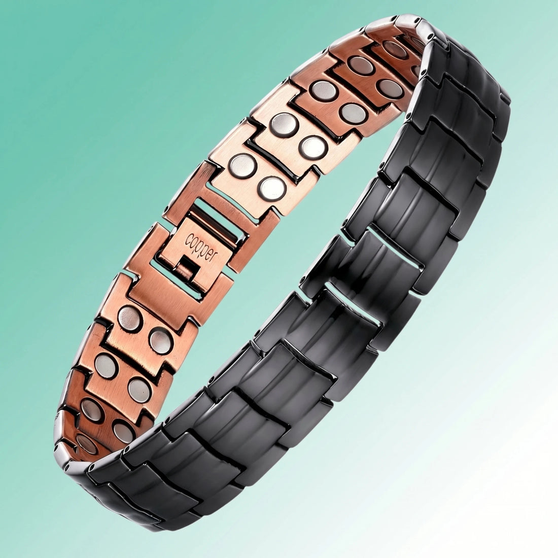 MagnetPure Bold Dual-Tone Copper Magnetic Bracelet for Men