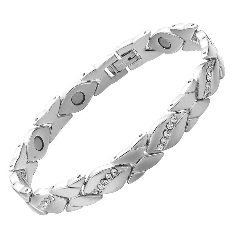 MagnetPure Crystal X-Link Magnetic Bracelet for Women - front view