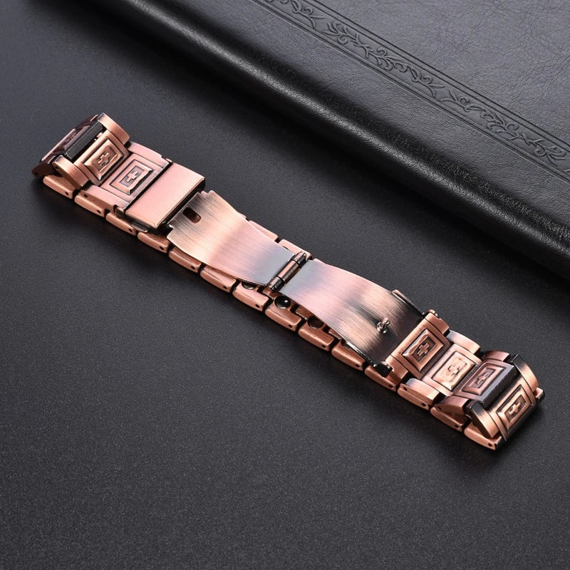 MagnetPure Cross Triple Row Copper Magnetic Bracelet for Men