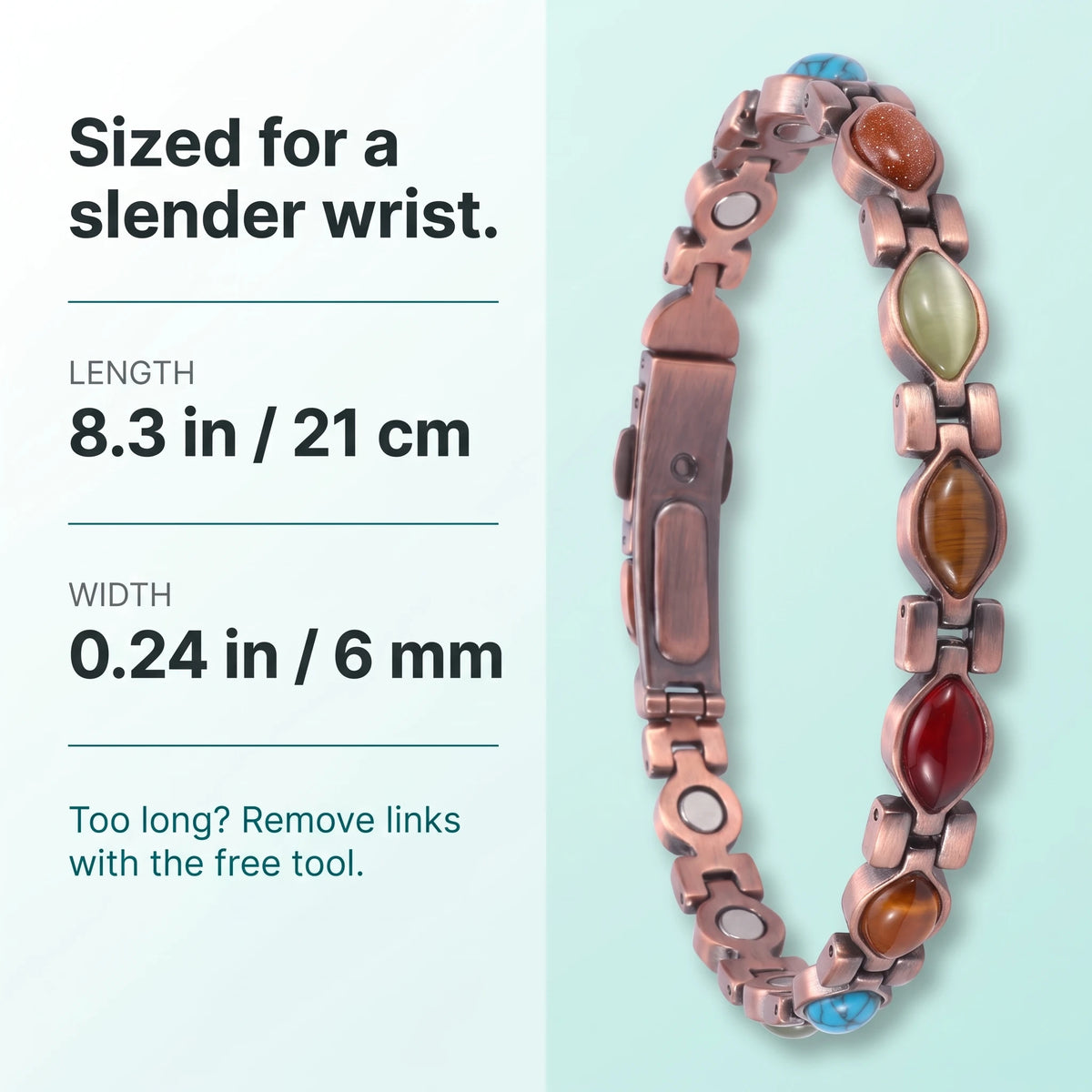 MagnetPure Slim Marquise Pure Copper Magnetic Bracelet for Women