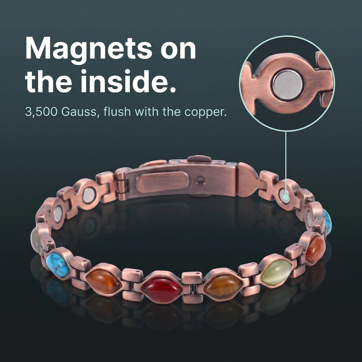 MagnetPure Slim Marquise Pure Copper Magnetic Bracelet for Women