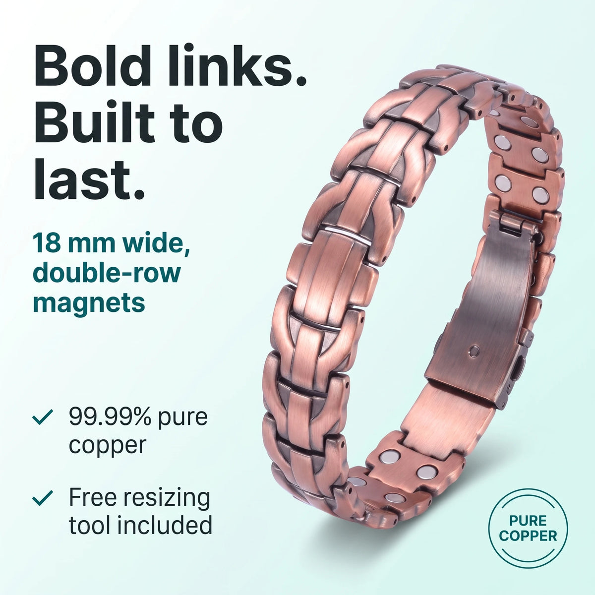 MagnetPure Arrowhead Link Pure Copper Magnetic Bracelet for Men