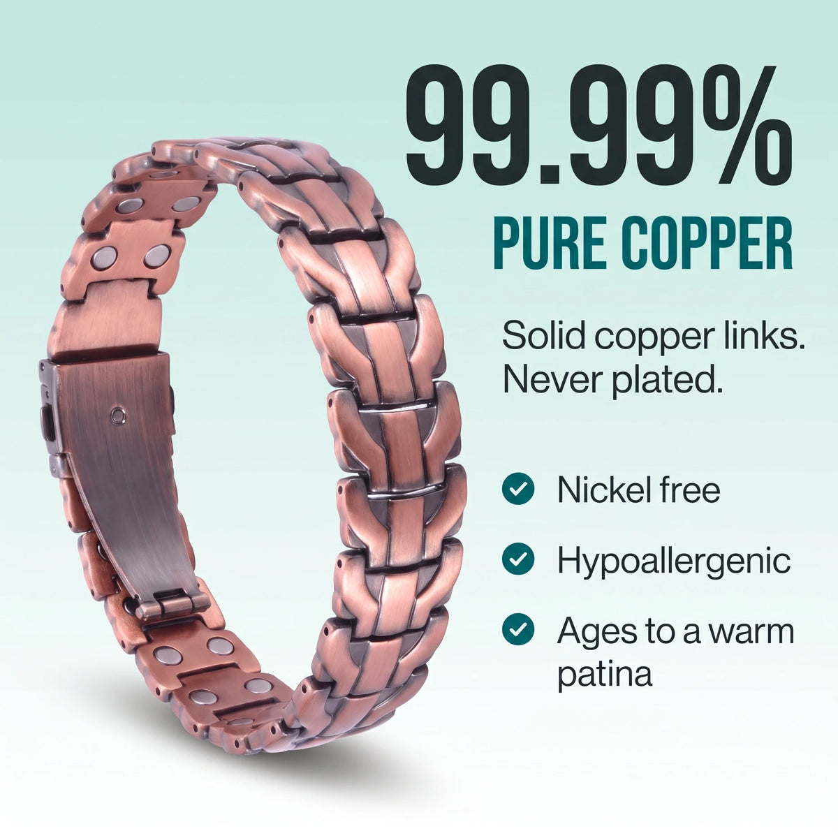 MagnetPure Arrowhead Link Pure Copper Magnetic Bracelet for Men