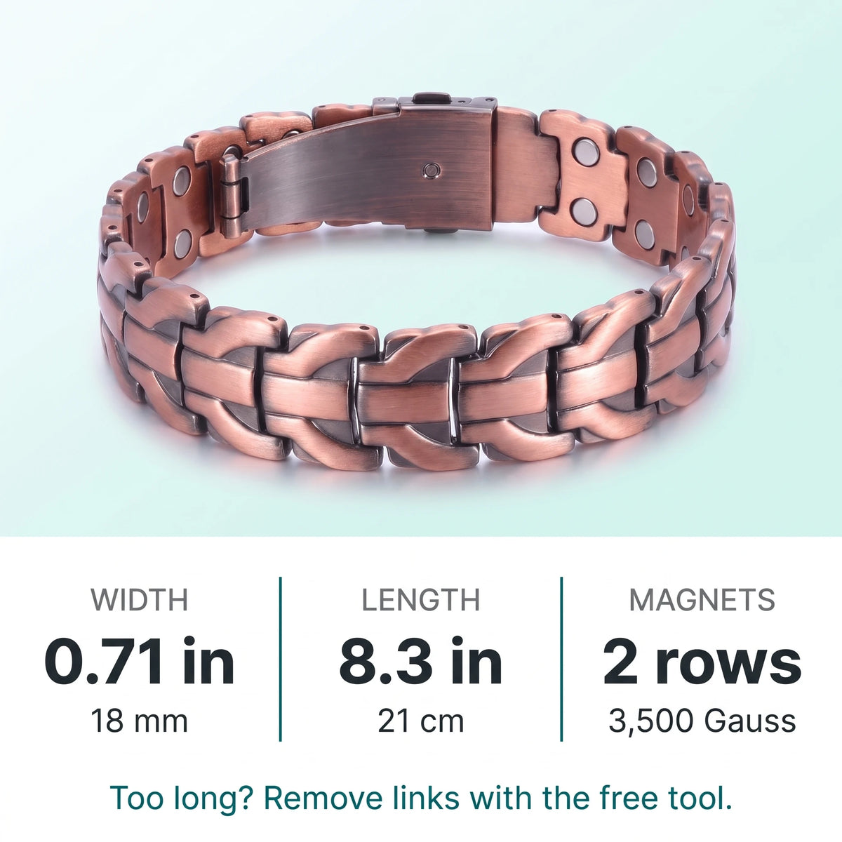 MagnetPure Arrowhead Link Pure Copper Magnetic Bracelet for Men