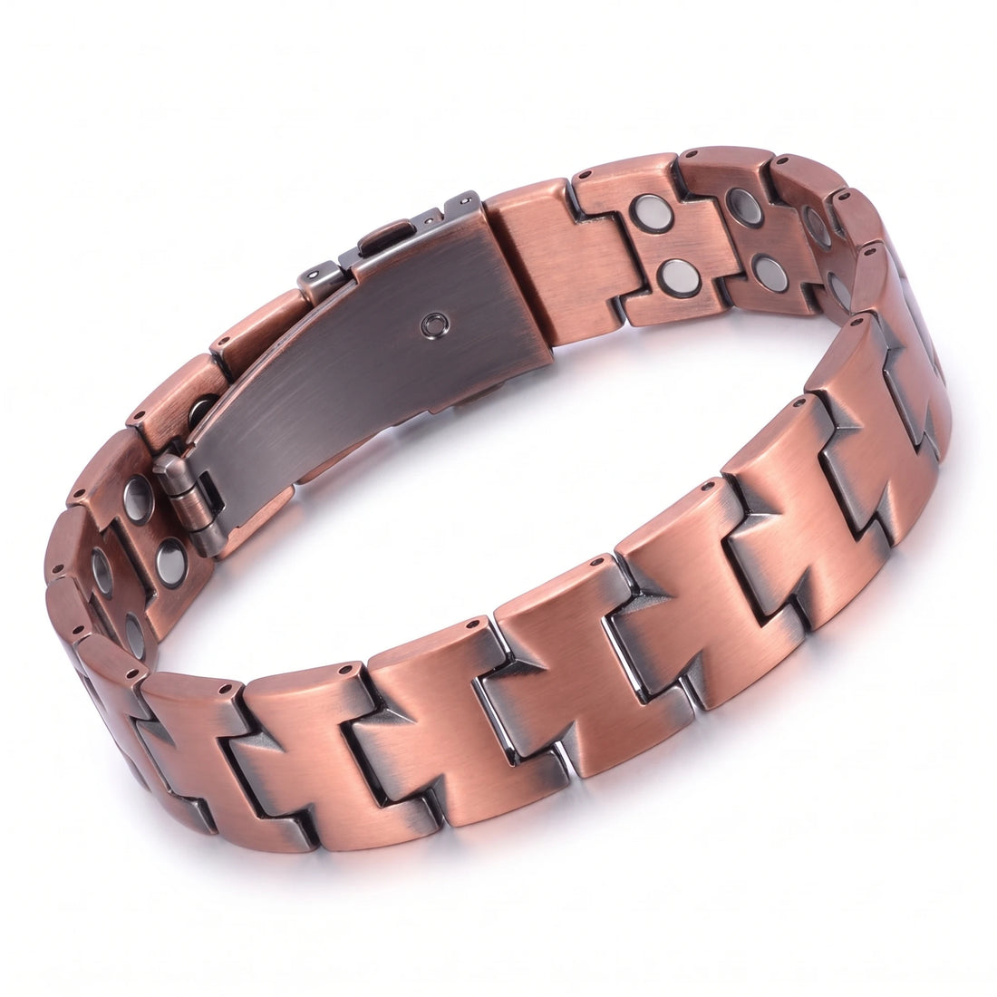 MagnetPure Brushed Interlock Pure Copper Magnetic Bracelet for Men