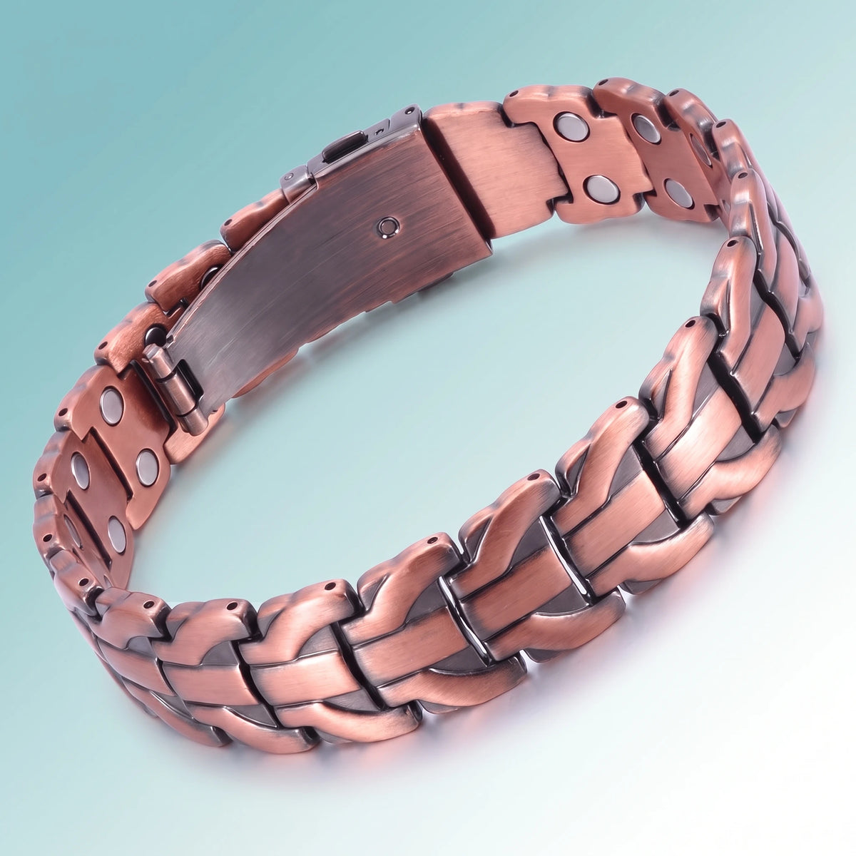 MagnetPure Brushed Interlock Pure Copper Magnetic Bracelet for Men