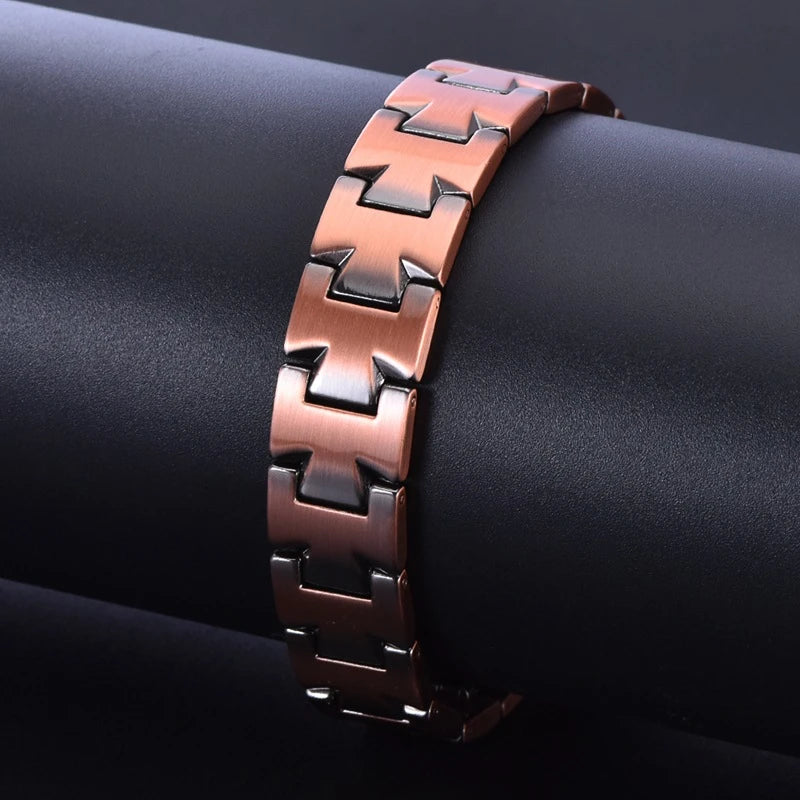 MagnetPure Brushed Interlock Pure Copper Magnetic Bracelet for Men