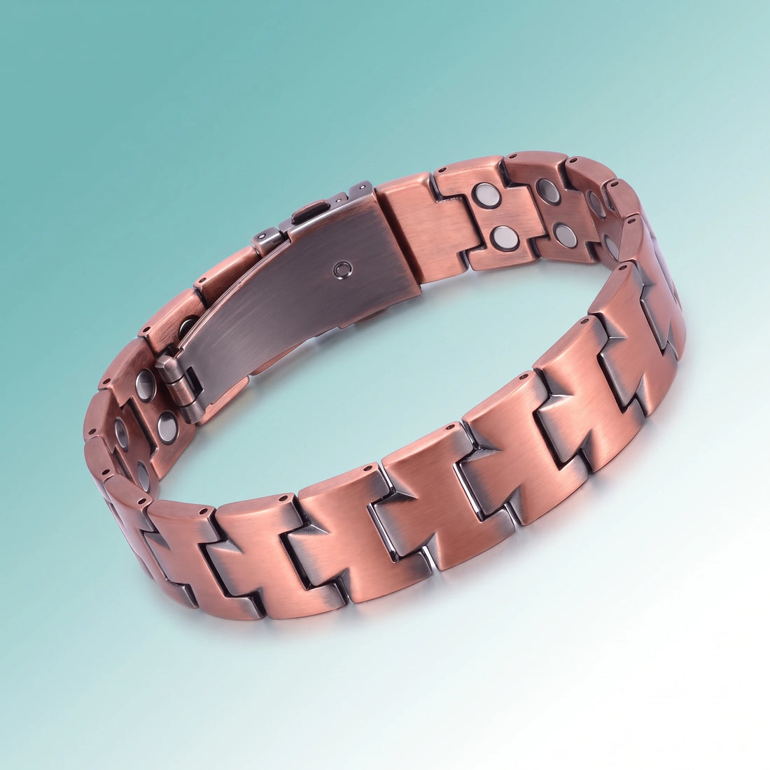 MagnetPure Brushed Interlock Pure Copper Magnetic Bracelet for Men