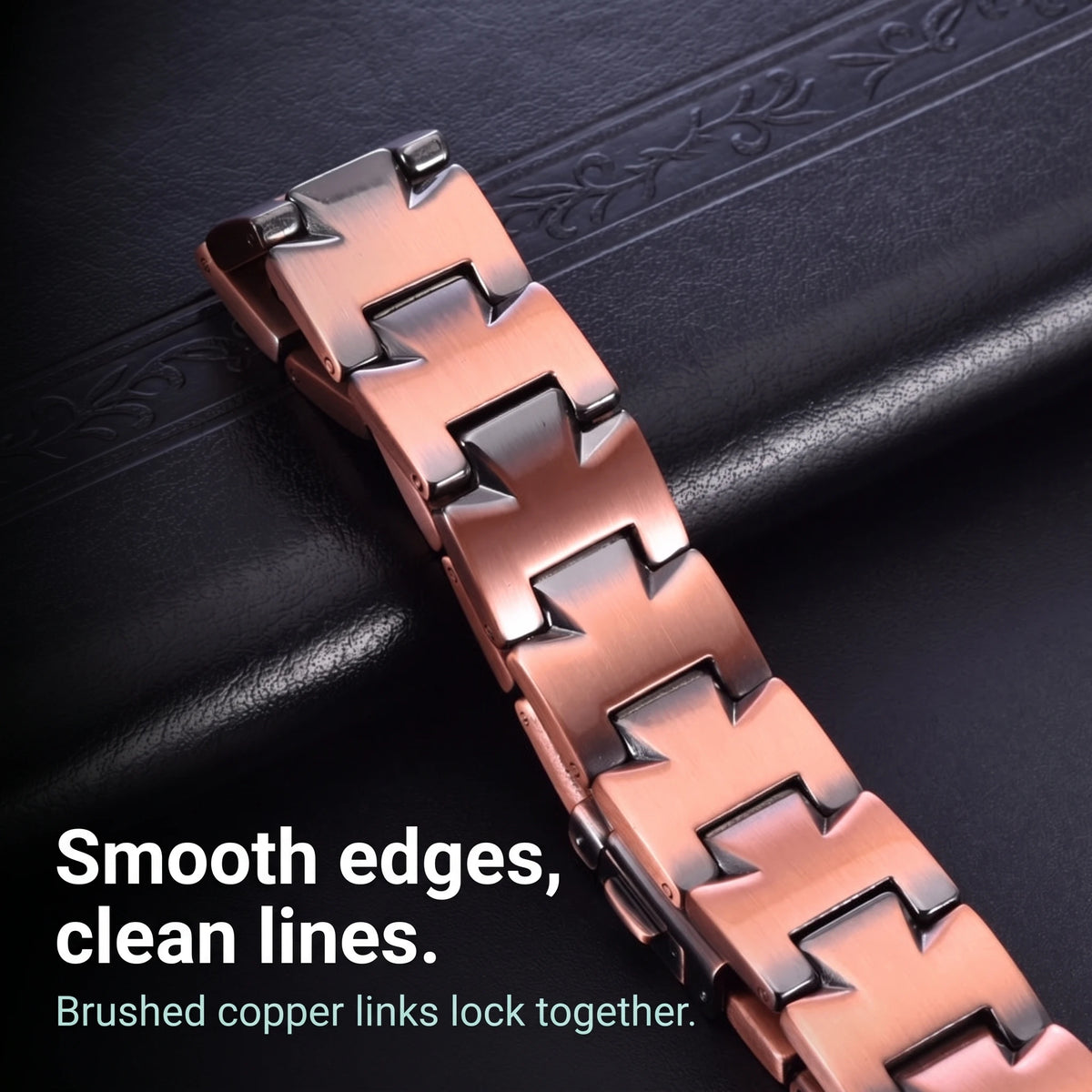 MagnetPure Brushed Interlock Pure Copper Magnetic Bracelet for Men