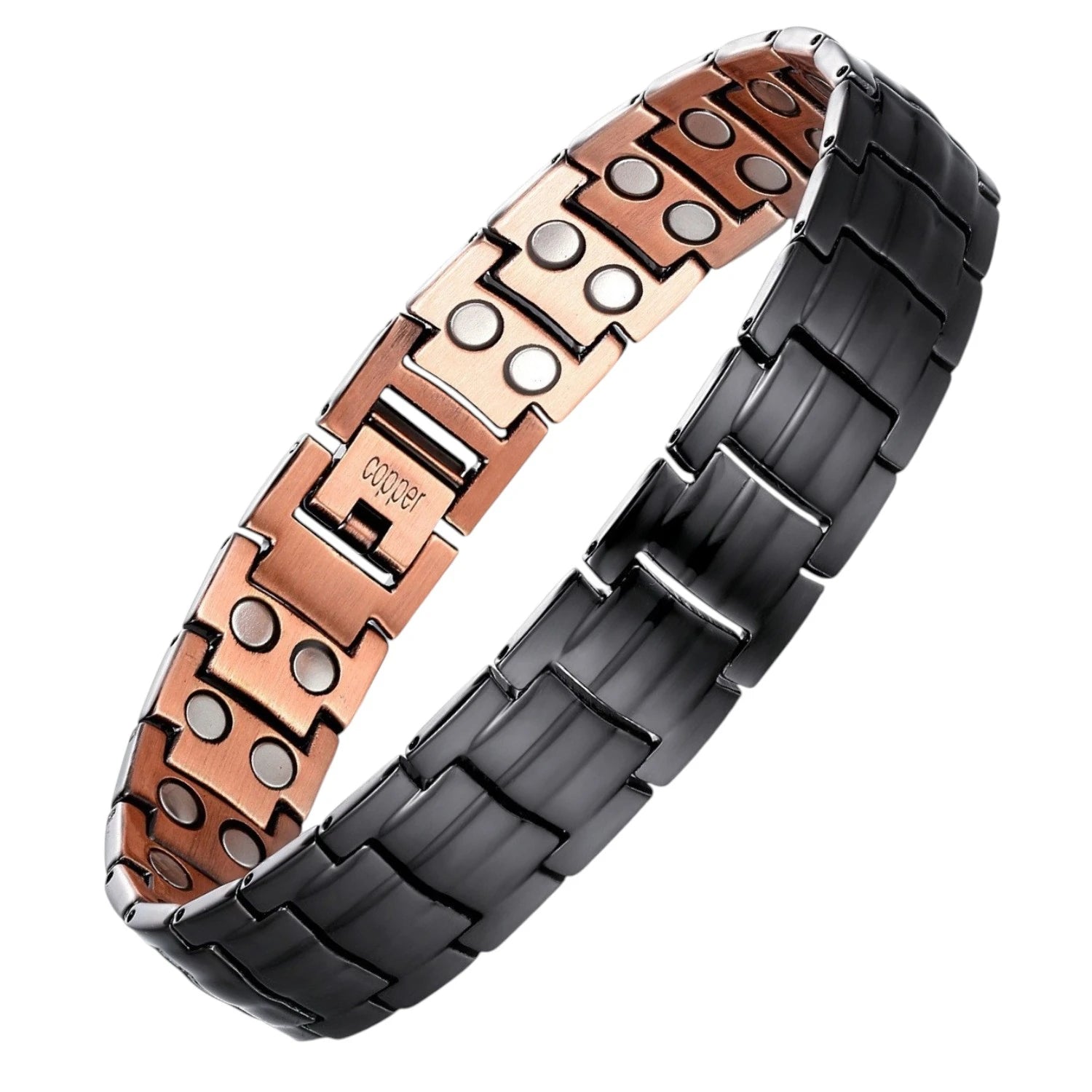 MagnetPure Bold Dual-Tone Copper Magnetic Bracelet for Men