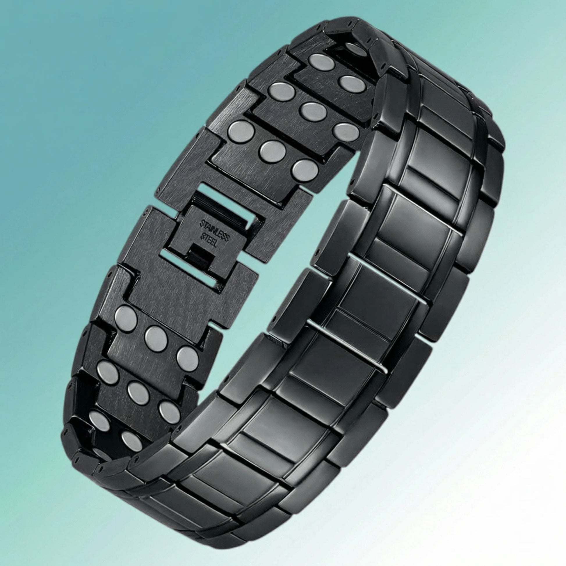 MagnetPure Ultra Wide Titanium Steel Magnetic Bracelet for Men - detail view