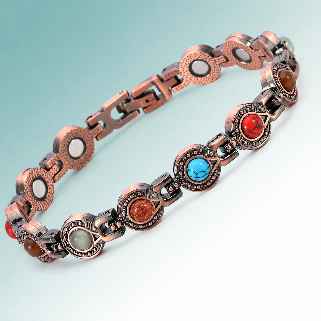 MagnetPure Bohemian Gemstone Copper Magnetic Bracelet for Women