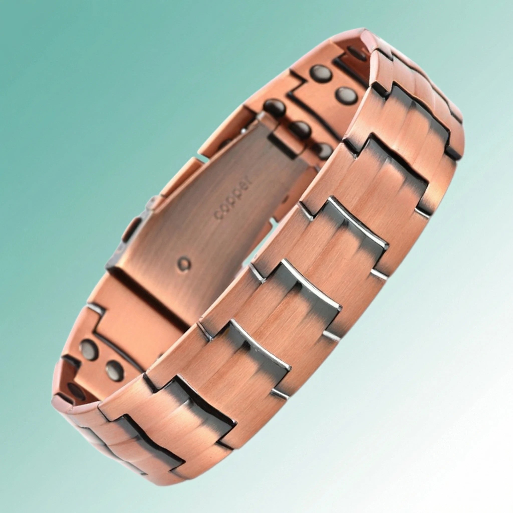MagnetPure Wide Pure Copper Magnetic Bracelet for Men - detail view