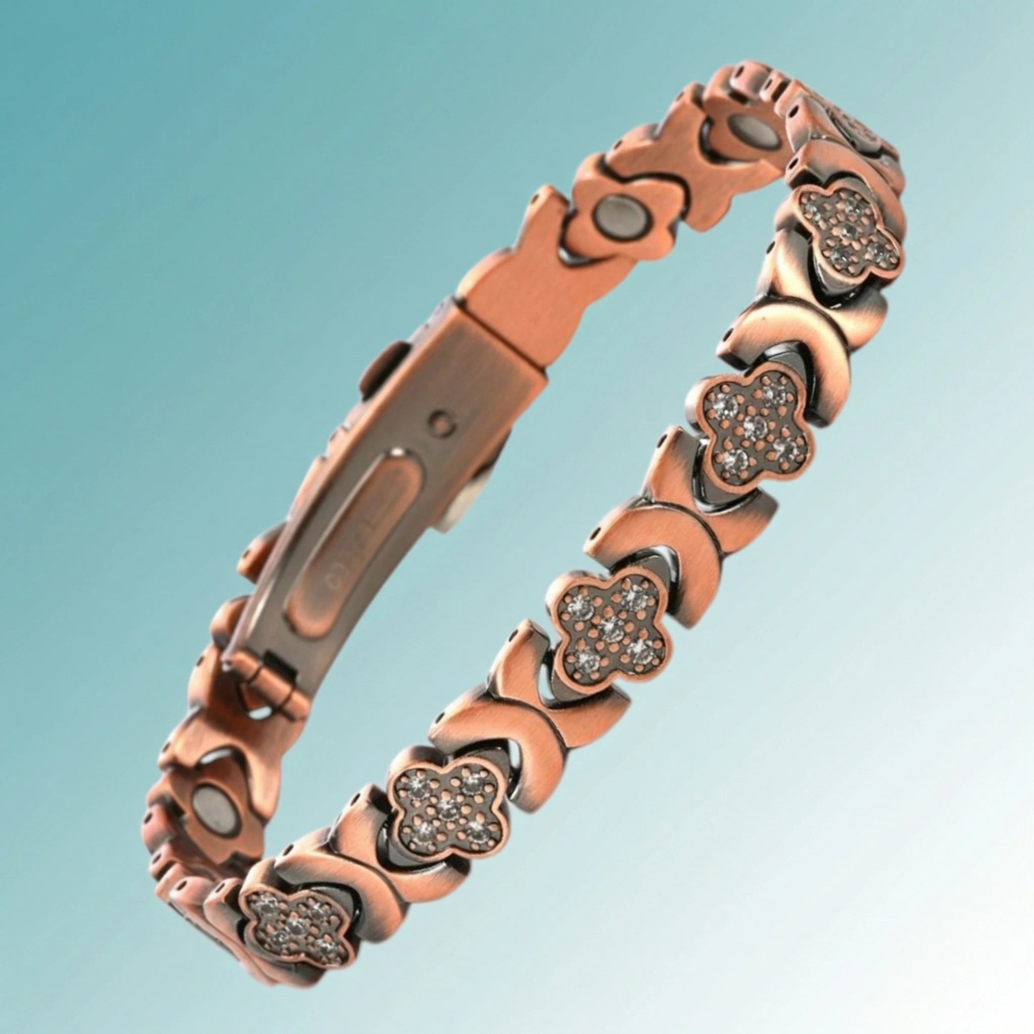 MagnetPure Crystal Clover Copper Magnetic Bracelet for Women - image 11