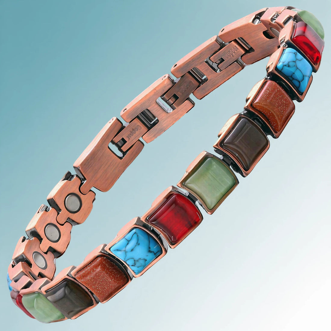 MagnetPure Mosaic Turquoise Copper Magnetic Bracelet for Women