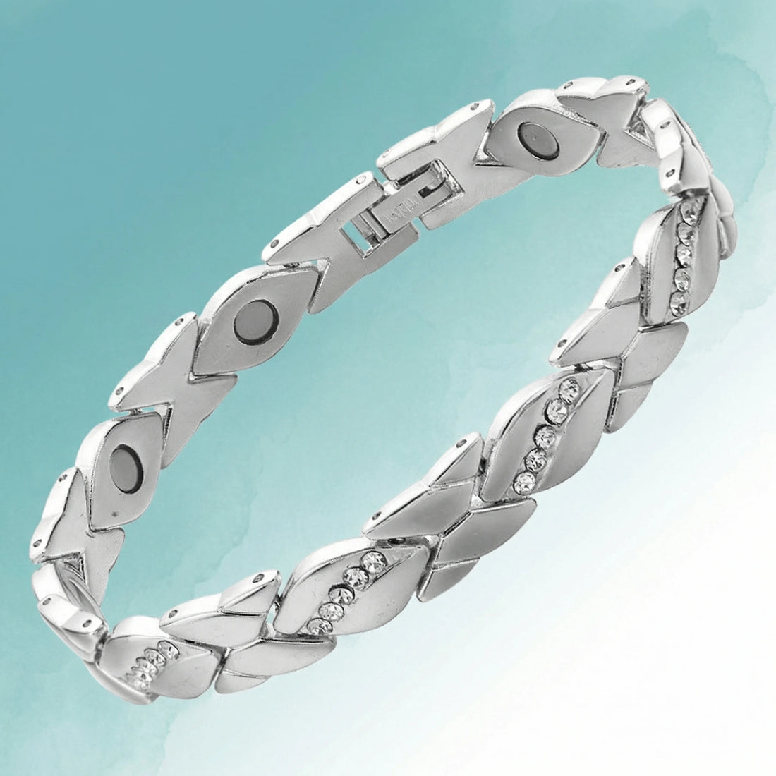MagnetPure Crystal X-Link Magnetic Bracelet for Women - front view