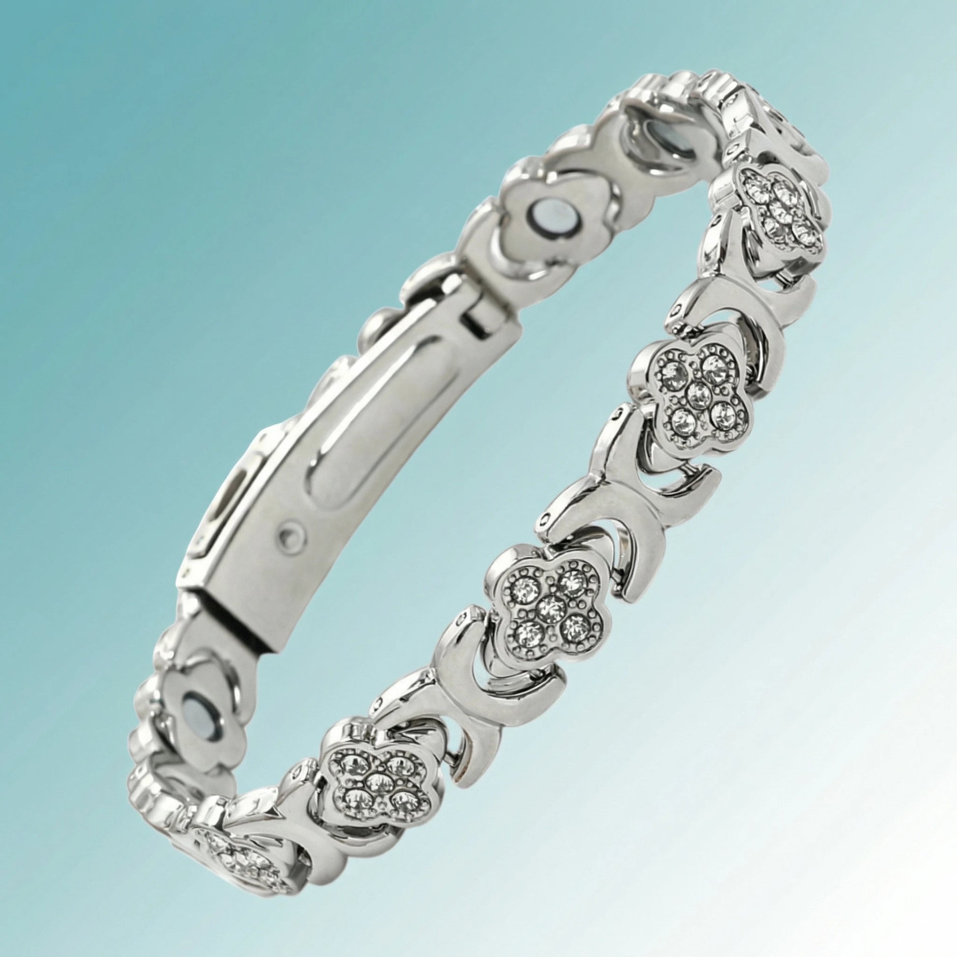 MagnetPure Crystal Clover Copper Magnetic Bracelet for Women - image 10