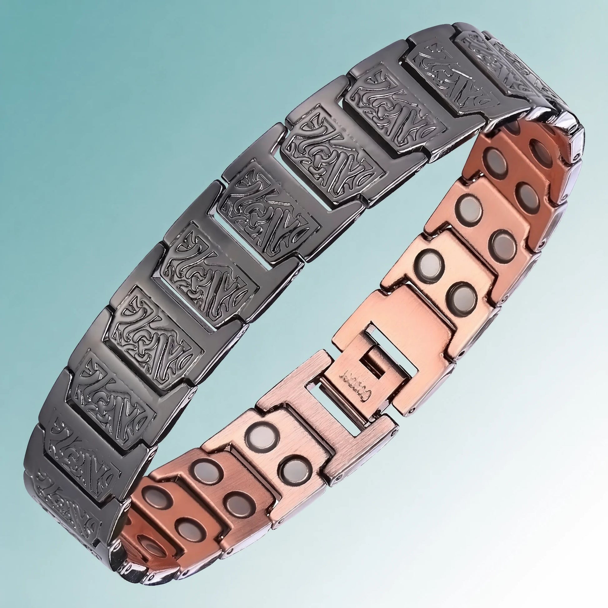 MagnetPure Vine Black magnetic bracelet on teal gradient