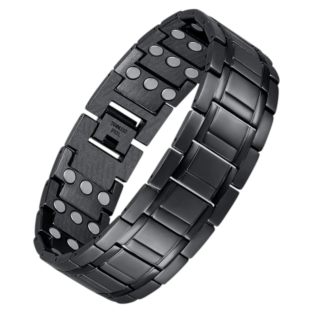 MagnetPure Ultra Wide Titanium Steel Magnetic Bracelet for Men - front view