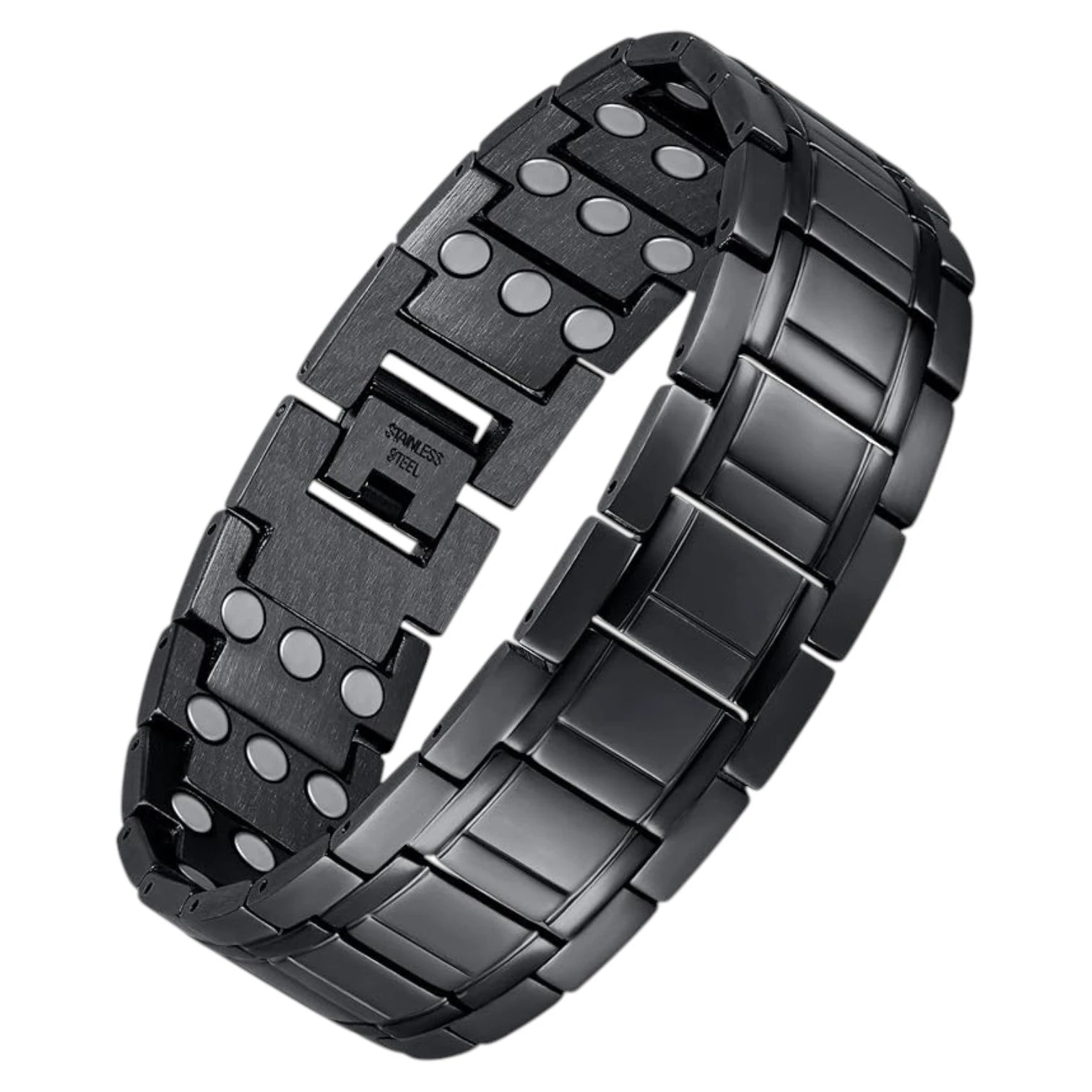 MagnetPure Ultra Wide Titanium Steel Magnetic Bracelet for Men - front view